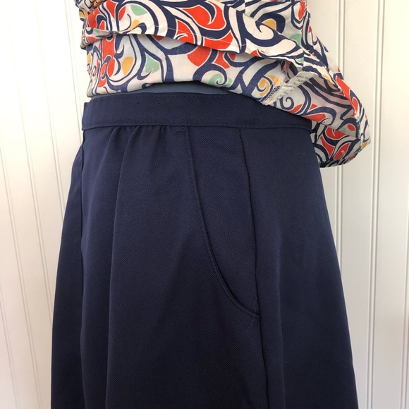 Vintage A-line Knee Length Midi High Waist Skirt Navy Blue Levi Strauss and Co - Picture 4 of 13